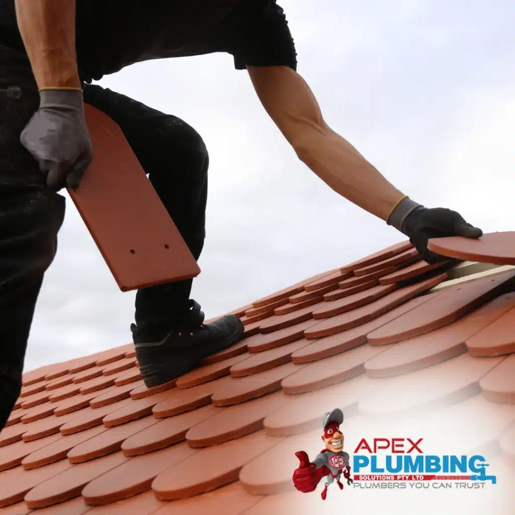 Image presents professional roof plumbing